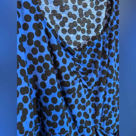 NWT Ava & Viv BLUE BLACK POLKA DOT Long Sleeve Wrap Dress - Size 1X - Picture 9 of 14